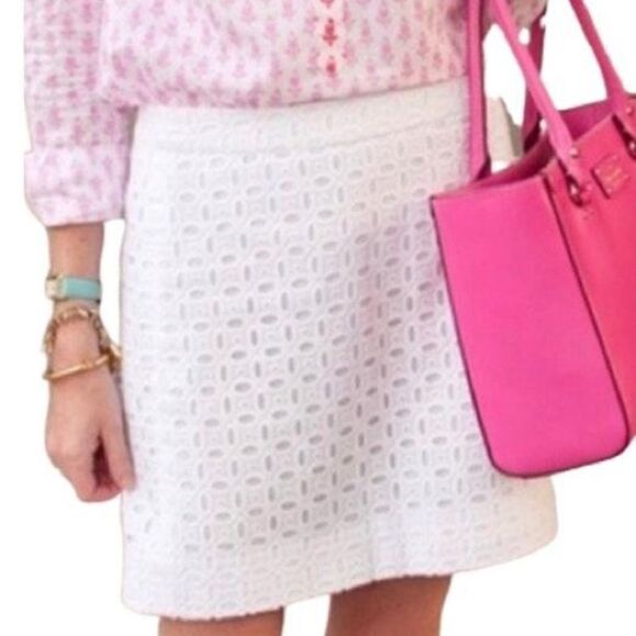 ✨J. Crew Factory White Exploded Eyelet skirt - Picture 1 of 6